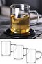3Pcs Borosilicate Heat Resistant Borosilicate Glass Mug Cup