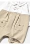 Baby Boy Long Sleeve Booties Jumpsuit Beige 1704 - 3