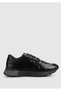 Siyah Deri Erkek Sneaker