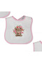3-Piece Baby Girl Special Design Printed Baby Food Bib with Oilcloth on the Back (Liquid Proof) - 3