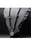 Tiger Eye Natural Stone Steel End Special Design Women's Men's Beach Daily Use Accessory Necklace - 2
