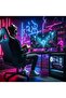 Trbo Adjustable Height and Back Ergonomic Soft Foam Gaming Chair Red Black