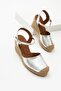 Women's Wedge Heel Sandals Silver Macros