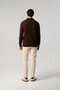 Polo Neck Buttoned Brown Cotton Knitwear 9054-04 - 5