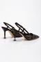 Women's Stone Embroidered Evening Dress Shoes and Bag Set Black Satin - 6