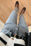 Women's Open-Cut Light Gray Trousers - 5