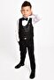 Boy's Tuxedo Suit 6-Button Vest with Bow Tie and Chain - 4