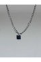 Grade Quality 316L Surgical Steel Women's Short Necklace, Square Imprint Double Chain Model No 47