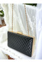 Luxury Quilted Patterned Evening Dress Bag – Patent Leather, Wedding, Engagement, Graduation |   Black - 5
