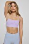 Women's Lilac Rope Strap Cotton Crop Bustier Top