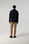 Laser Cut Seamless Bag Pocket Seasonal Thin Navy Blue Coat 4150-03 - 3