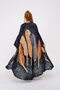 Kimono Authentic Style Feather Stone Pattern Black Kaftan with Belt Detail - 4