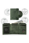Marseille Green Zippered Genuine Leather Wallet with Mirror Elastic Rfid Protection Men Women - 4