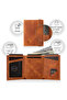 Marseille Tan Zippered Genuine Leather Wallet with Mirror Elastic Rfid Protection Men Women - 2