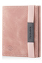 Marseille Pink Zippered Genuine Leather Wallet with Mirror Elastic Rfid Protection Men Women - 4