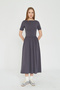 Women's Anthracite Basic Summer Dress Knitted 100% Cotton