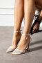 Nude Satin High Stiletto Heeled Shoes