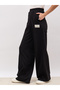 High Rise Wide Leg Joggers with Badge Detail - 3