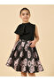 Floral Jacquard High Neck Pleated Dress - 2