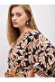 All-Over Print V Neck Wrap Midi Dress - 4