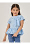 Solid Ruffled Hem Top with Bow Detail