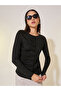 Ribbed Long Sleeve Buttoned Knit Top - 3