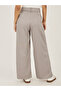 Beige Striped Tailored Pants - 4