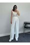 Women's Velcro Coated Linen Palazzo Trousers