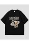 La Vacca Saturno Saturnita - Unisex Oversize T-Shirt with Italian Brainrot Design