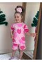 Girl's Summer Patterned and Printed T-Shirt and Shorts Set with Elastic Waist and Pockets (2-3-4-5-6-7-8 Years)