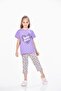 Mooncover Children's Pajama Set 100% Cotton Combed Cotton Mother-Daughter Combination – Purple - 2