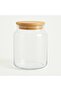 Set of 3 Medium Vacuum Glass Spice Set with Bamboo Lids - 3 X 700 Ml. - 3