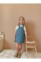 Girl's Cherry Patterned 100% Cotton Denim Gilet - 3