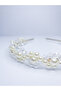 Handmade Silver Pearl & Crystal Stone Special Day Engagement Promise Henna Bridal Crown - 2