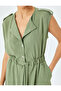 Elastic Waist Belt Detailed Pocket Sleeveless Midi Dress - 5