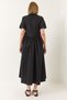 Women's Black Collar Zipper Pocket Detailed Short Sleeve Poplin Long Dress 60283189 - 6