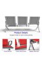 HF 3-Seater Outdoor Bench with Cushions- Red - 6