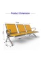 HF 3-Seater Outdoor Bench with Cushions- Yellow - 7