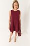 Women's Burgundy Strappy Hidden Zipper Summer Woven Bell Dress 60283185 - 2