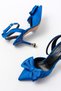 Inf-4505 Blue Satin Daily Open Back Ribbon Detailed Heeled Shoes - 4