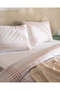 Holly Double 100% Cotton Bed Sheet Lı Duvet Cover Set - White/Orange - 3
