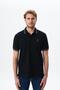 Ar-Ma Men's Polo Collar T-Shirt Without Print Basic Regular Fit Double Collar Combed Cotton Pique Y29374354402 Black