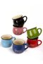 Set of 6 Enamel Look Porcelain Mugs with Good Morning Gold Writing 150 ml - 4