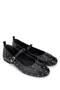 Women's Genuine Leather Black Leather Ballerina Shoes - 2