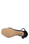 Women's Vegan Black Satin Heeled Shoes - 4
