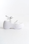 Women's Special Design High Padded Sole Single Strap White Sandals Shoes Orthopedic Sole - 4
