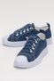 Unisex Easy-To-Wear Rubber Laced Sports Linen Sneaker Shoes Dark Blue - 5