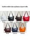 Women's Glasses Case Red Shopper Hand and Shoulder Bag with Zipper and Snap Closure - 3