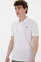 Men's Regular Fit Polo Neck White Basic T-Shirt 50298016-Vr013 - 3