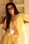Yellow Gingham Shorts Blouse Set Mg2373 - 4